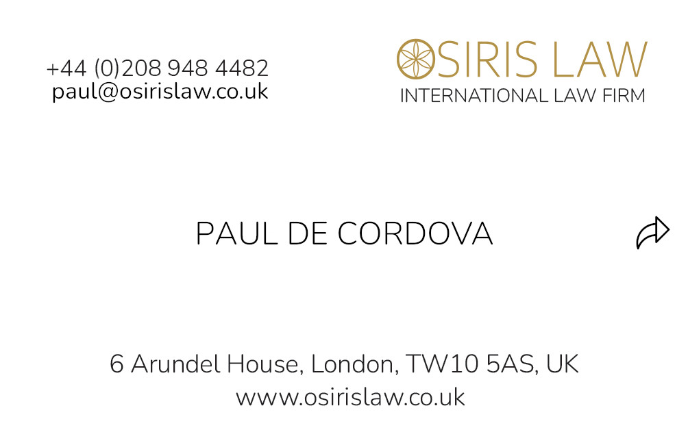 Paul de Cordova - Business Card